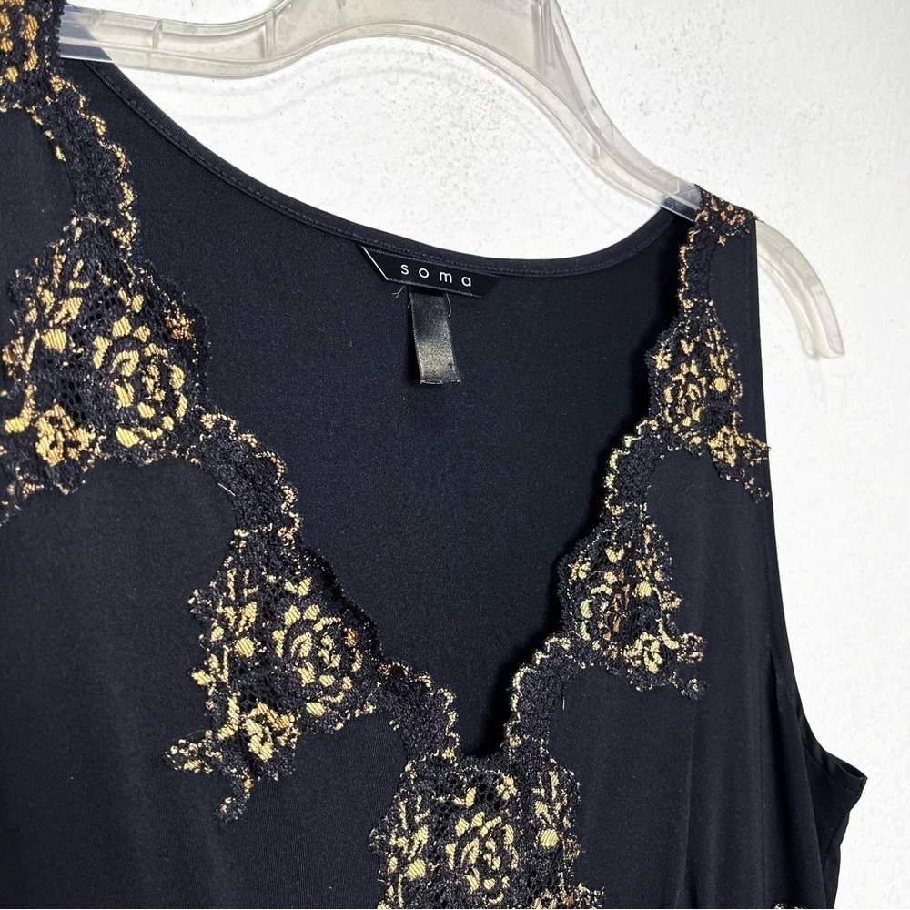 Soma Lace Maxi Long Sleeveless Dress Slip Lingerie Dainty Delicate - Picture 3 of 9